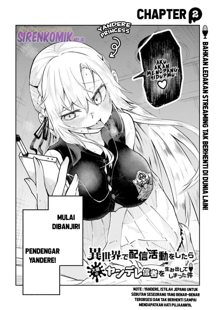 Isekai de Haishin Katsudou wo Shitara Tairyou no Yandere Shinja wo Umidashite Shimatta Ken - Chapter 2 3 Isekai de Haishin Katsudou wo Shitara Tairyou no Yandere Shinja wo Umidashite Shimatta Ken - Chapter 2 3